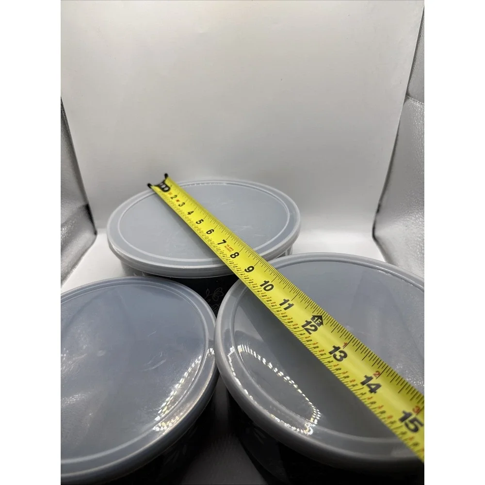 Temptations Stainless Steel Bowls With Lids/ Set of 3 Old World/Floral Lace Gray